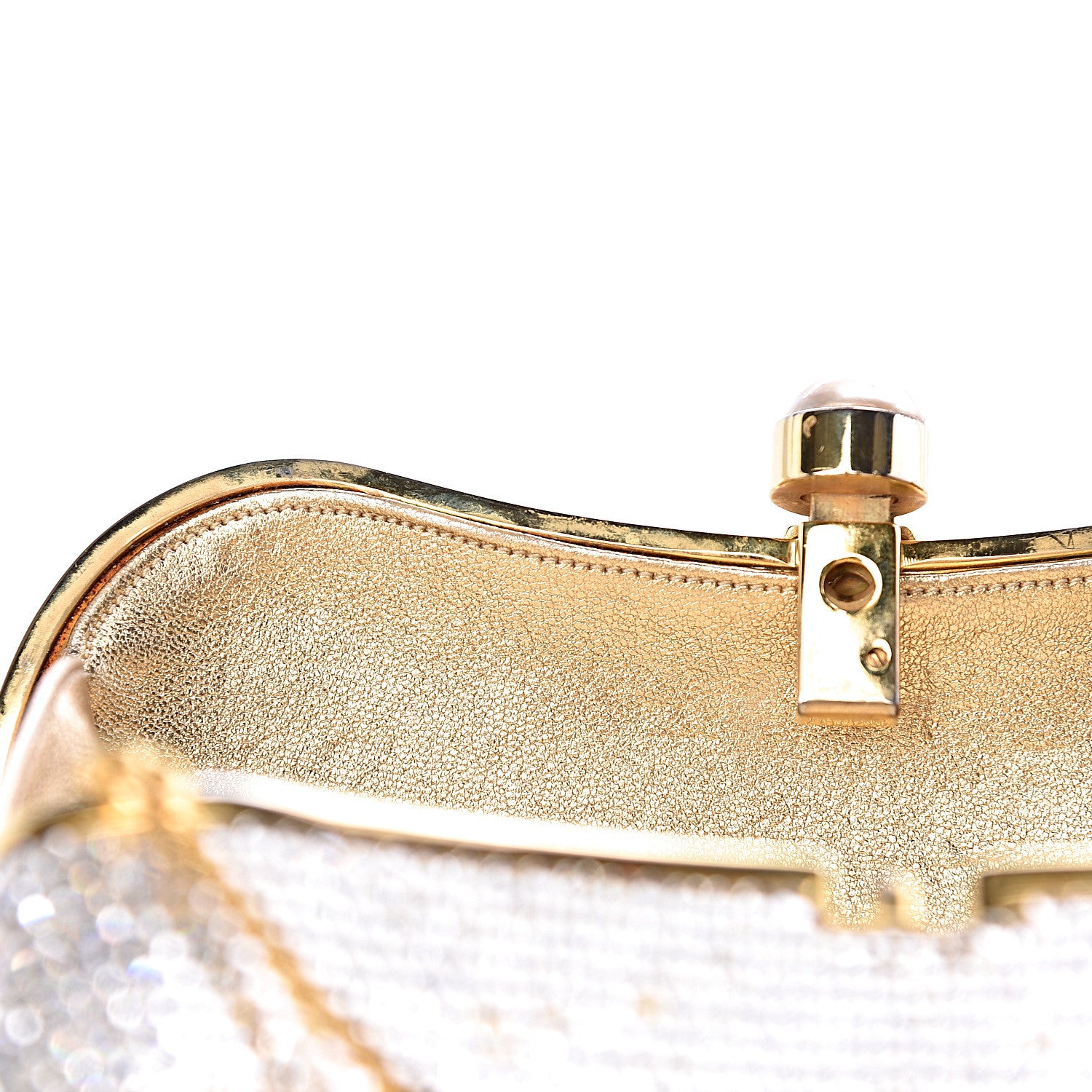 Judith Leiber Swarovski Crystal Minaudiere Clutch Gold 11 of 13