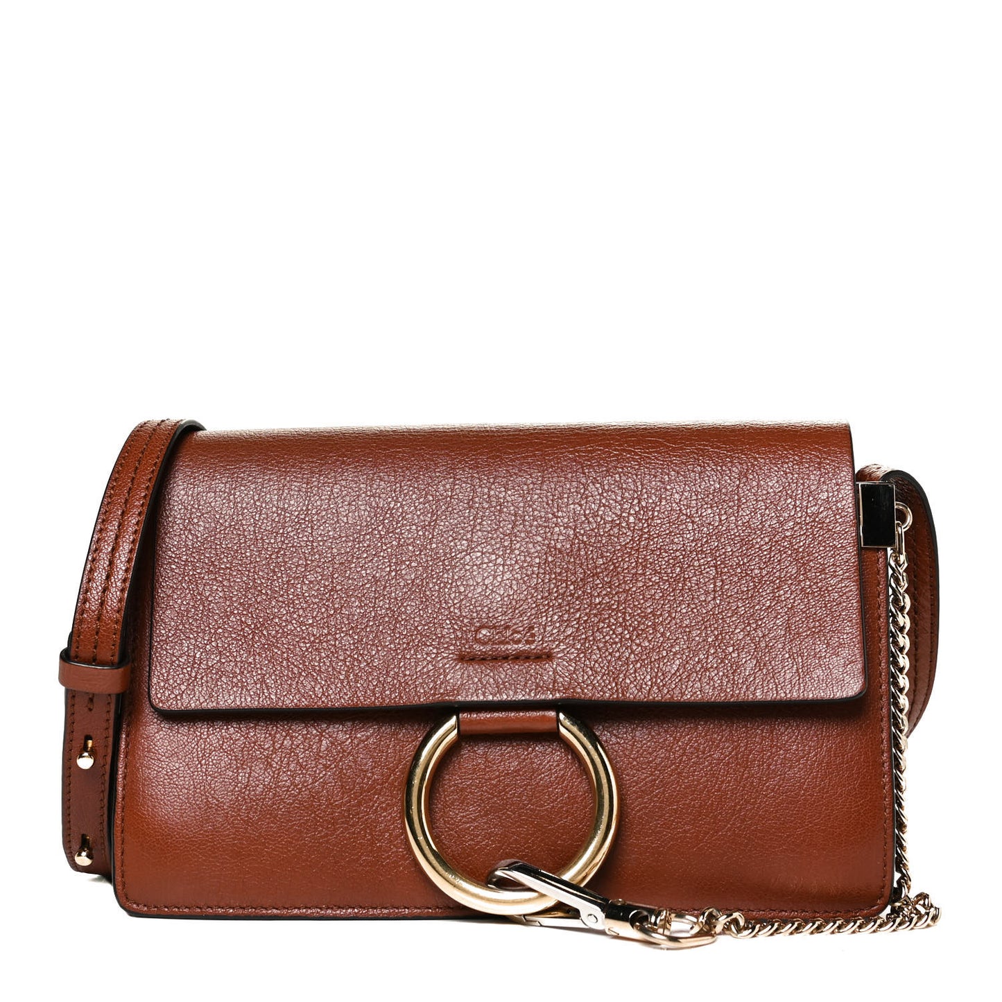 Calfskin Small Faye Shoulder Bag Tobacco