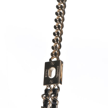 Chanel Lambskin CC Long Chain Necklace Black Gold 5 of 7
