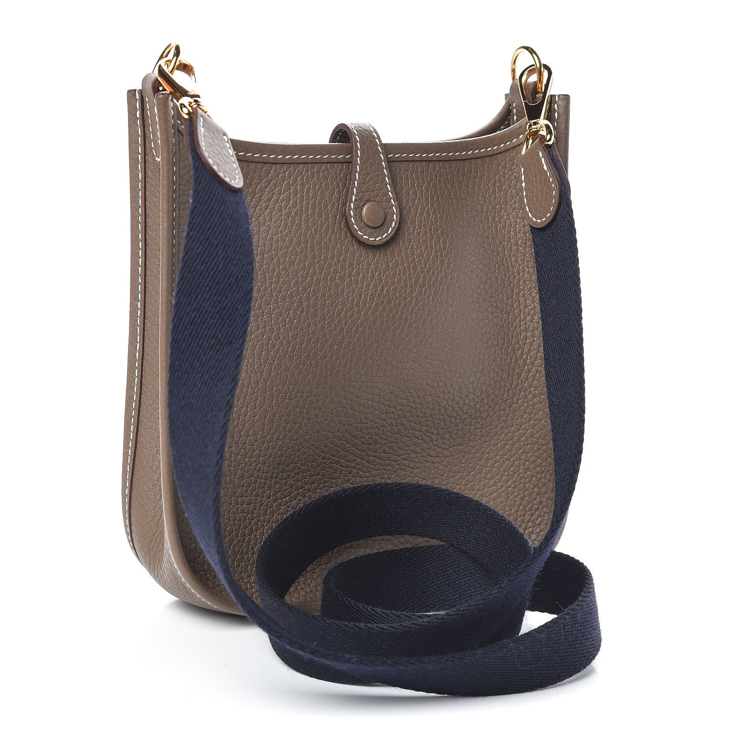 Hermes Taurillon Clemence Amazone Evelyne TPM Etoupe Bleu Indigo 3 of 11