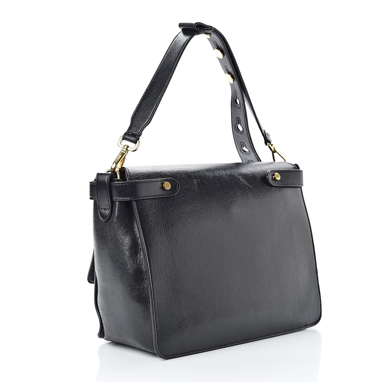 Fendi Agnello Old Shine Large Kan U Shoulder Bag Black 3 of 12