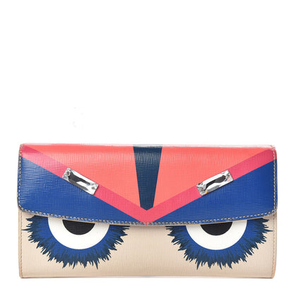 Fendi Vitello Elite Crystal Eye Monster Simply Continental Wallet Bellini Multicolor 1 of 12