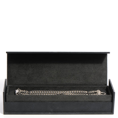 David Yurman Sterling Silver Pave Diamond Double Wheat Chain Necklace 16 inch 6 of 6
