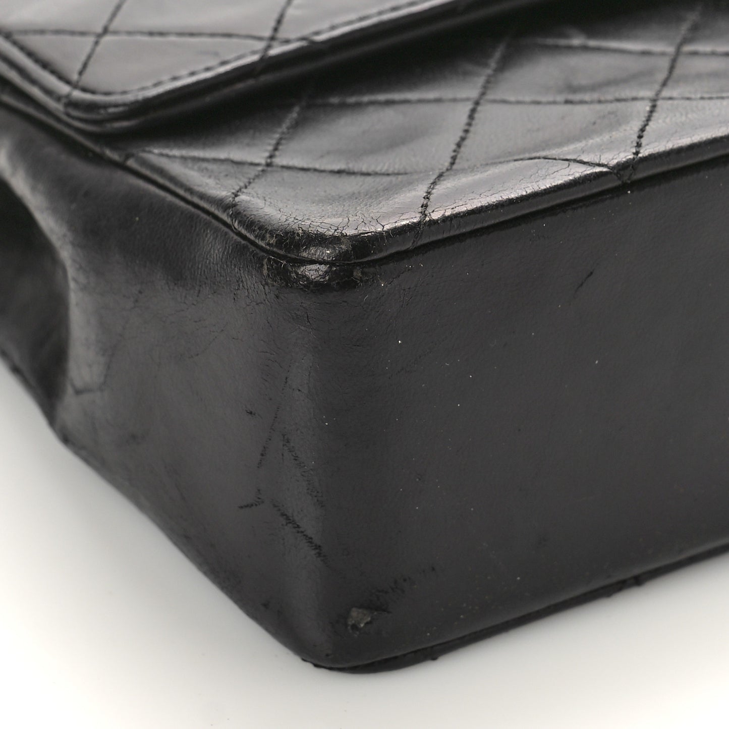 Lambskin Quilted Medium Double Flap Black
