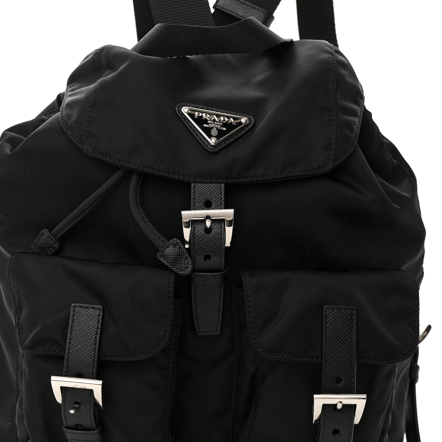 Tessuto Nylon Saffiano Vela Backpack Black