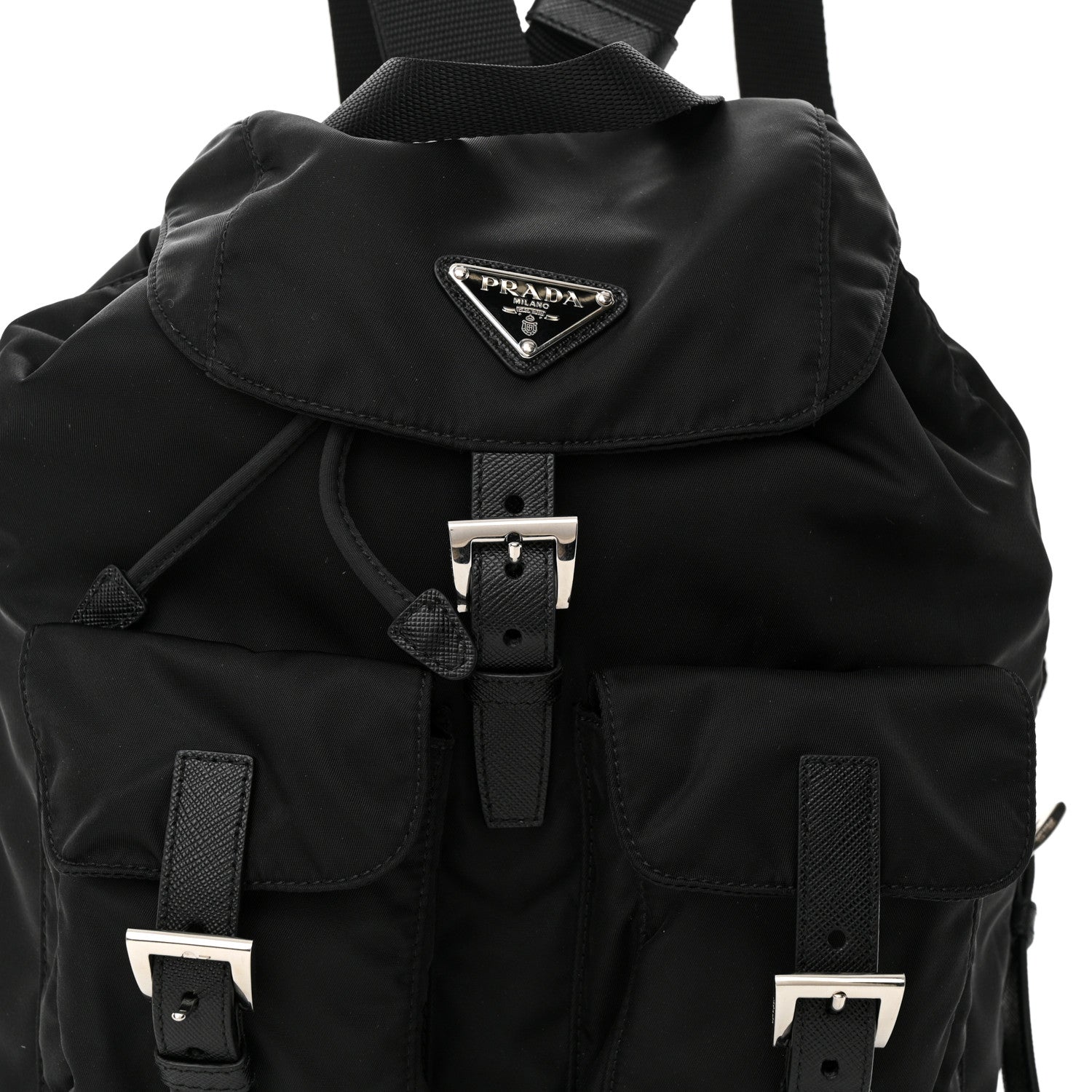 Prada Tessuto Nylon Saffiano Vela Backpack Black 7 of 9