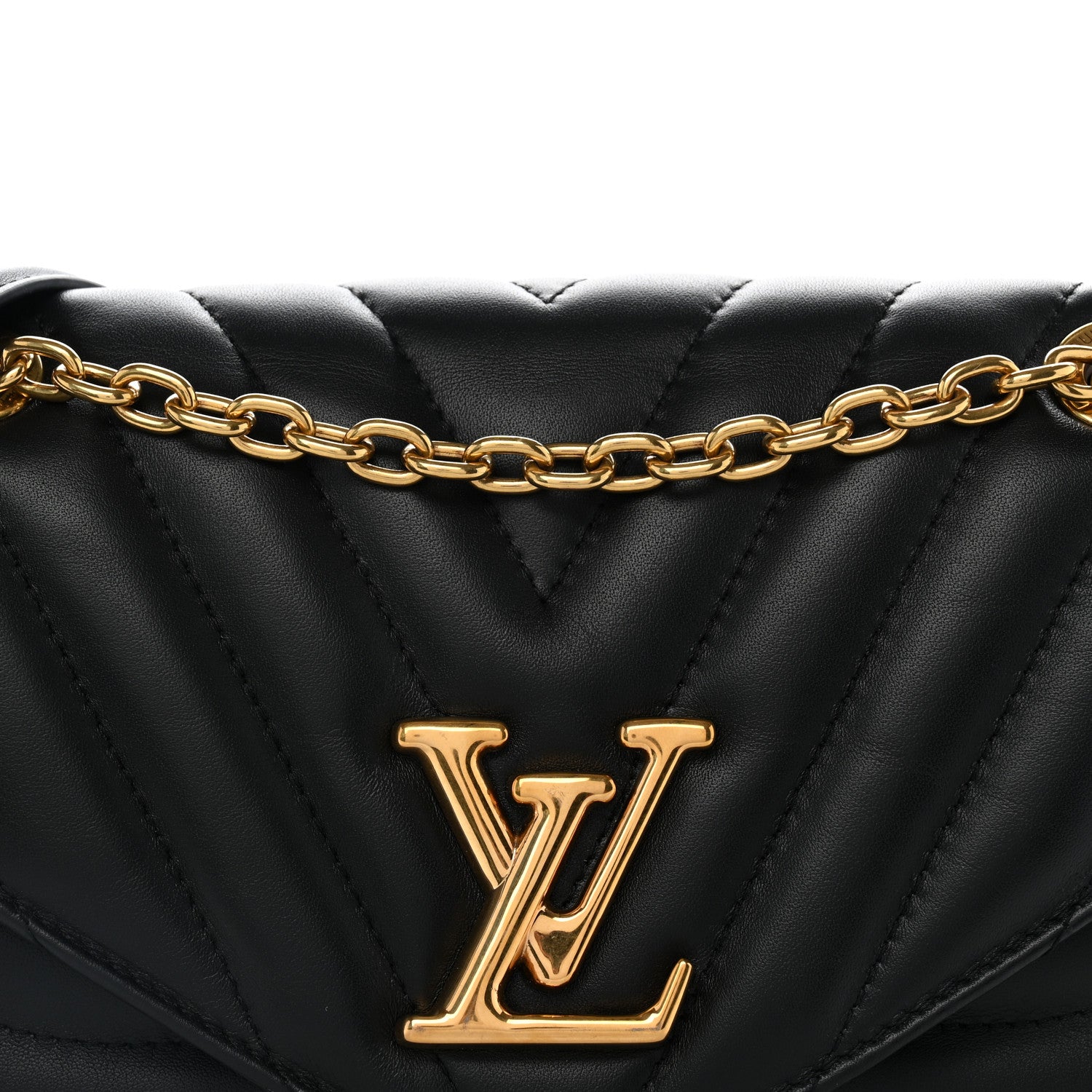 Louis Vuitton Calfskin LV New Wave Chain Bag Black 6 of 8