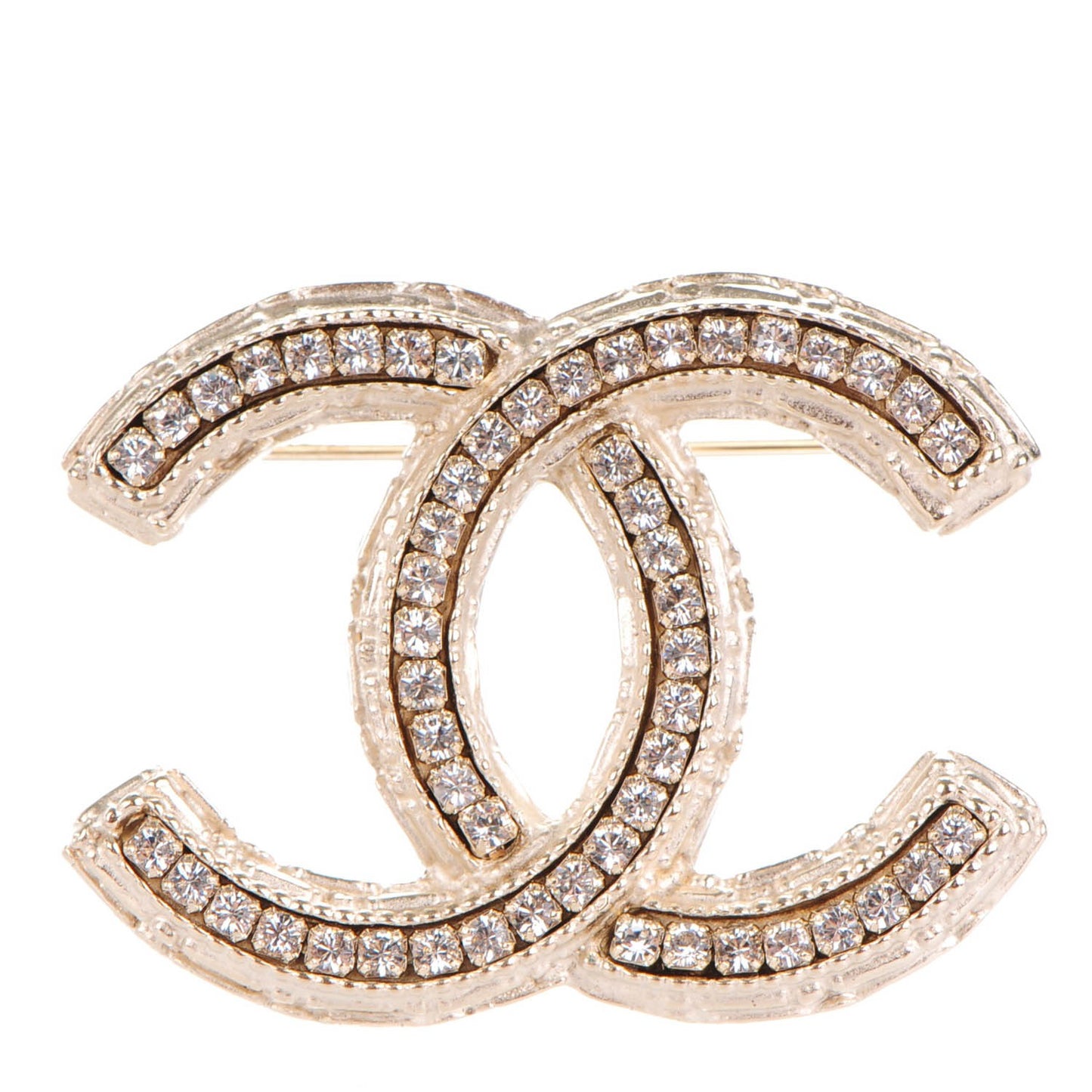Crystal CC Brooch Gold