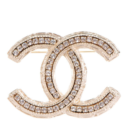 Chanel Crystal CC Brooch Gold 1 of 5