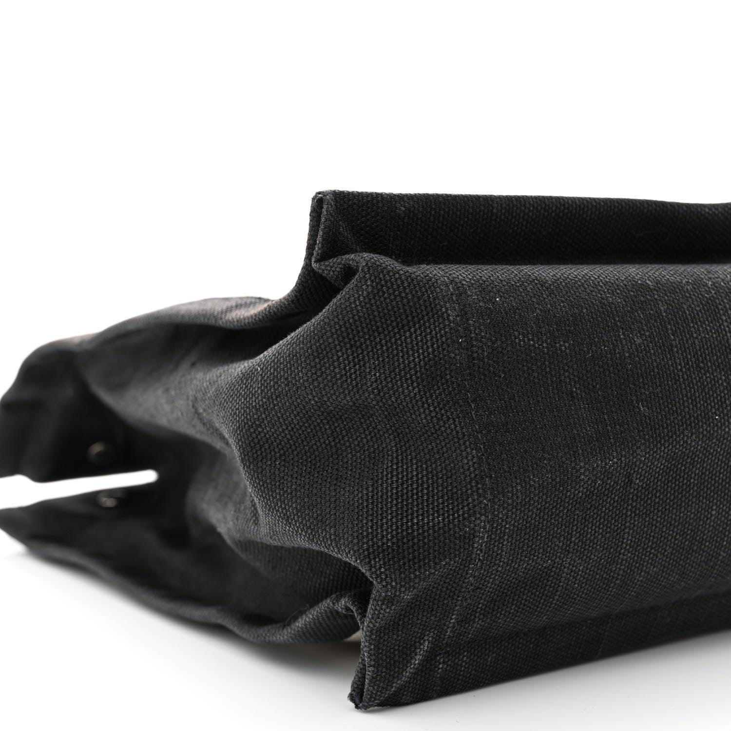 Saint Laurent Linen Calfskin Rive Gauche North South Tote White Black 9 of 15