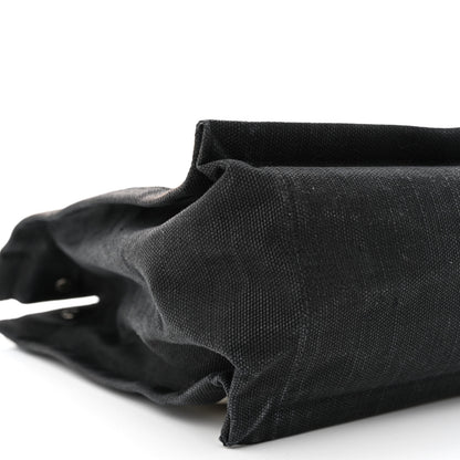 Saint Laurent Linen Calfskin Rive Gauche North South Tote White Black 9 of 15