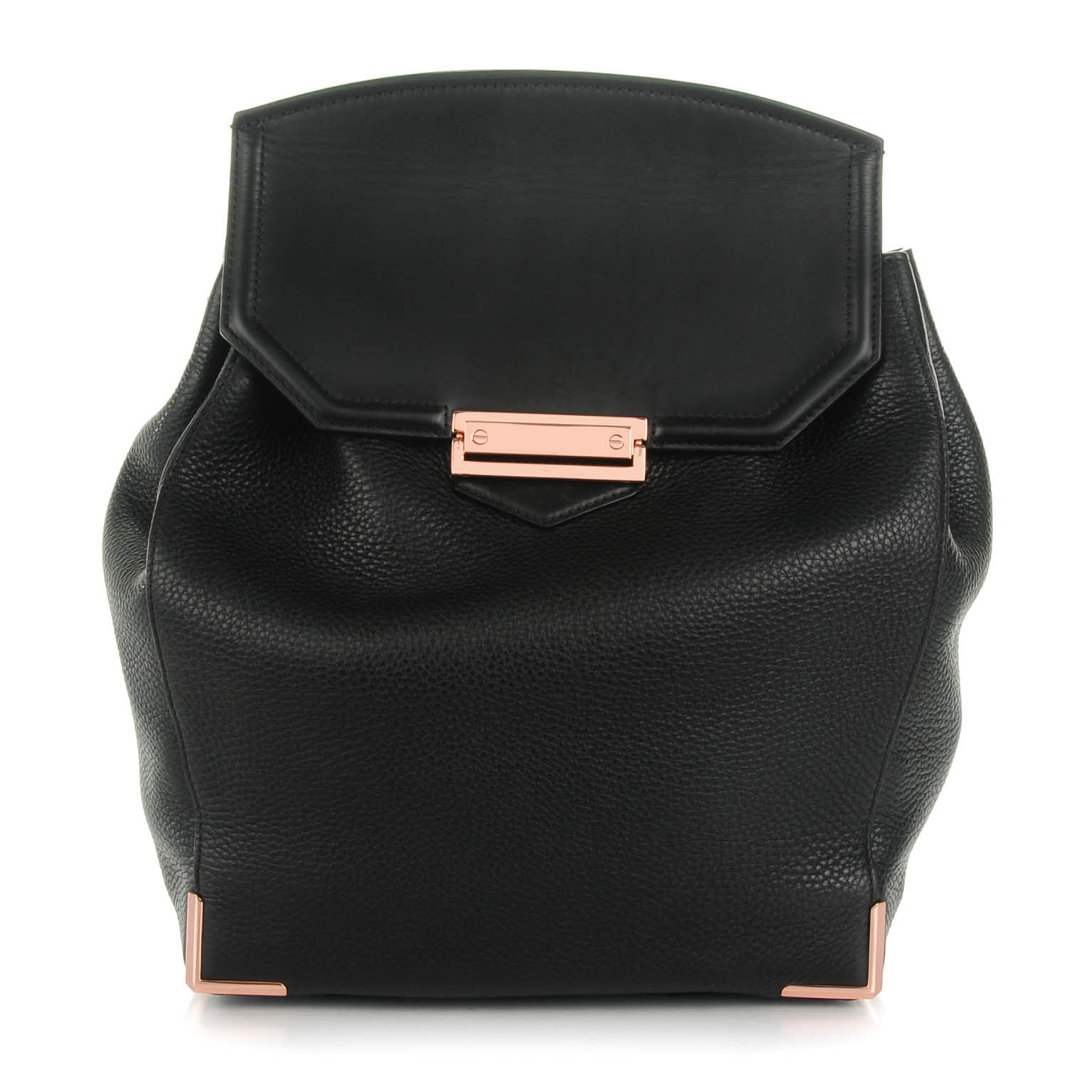 Alexander Wang Pebbled Calfskin Prisma Skeletal Backpack Black Rose Gold Hardware 1 of 7