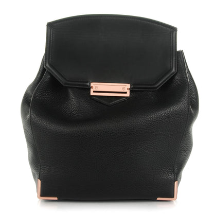 Alexander Wang Pebbled Calfskin Prisma Skeletal Backpack Black Rose Gold Hardware 1 of 7