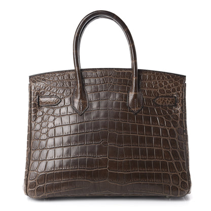 Hermes Matte Niloticus Crocodile Birkin 30 Gris Elephant 4 of 38