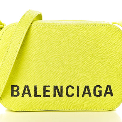 Balenciaga Signature Grained Calfskin Logo XS Ville Camera Bag Acid Green Black 10 of 10