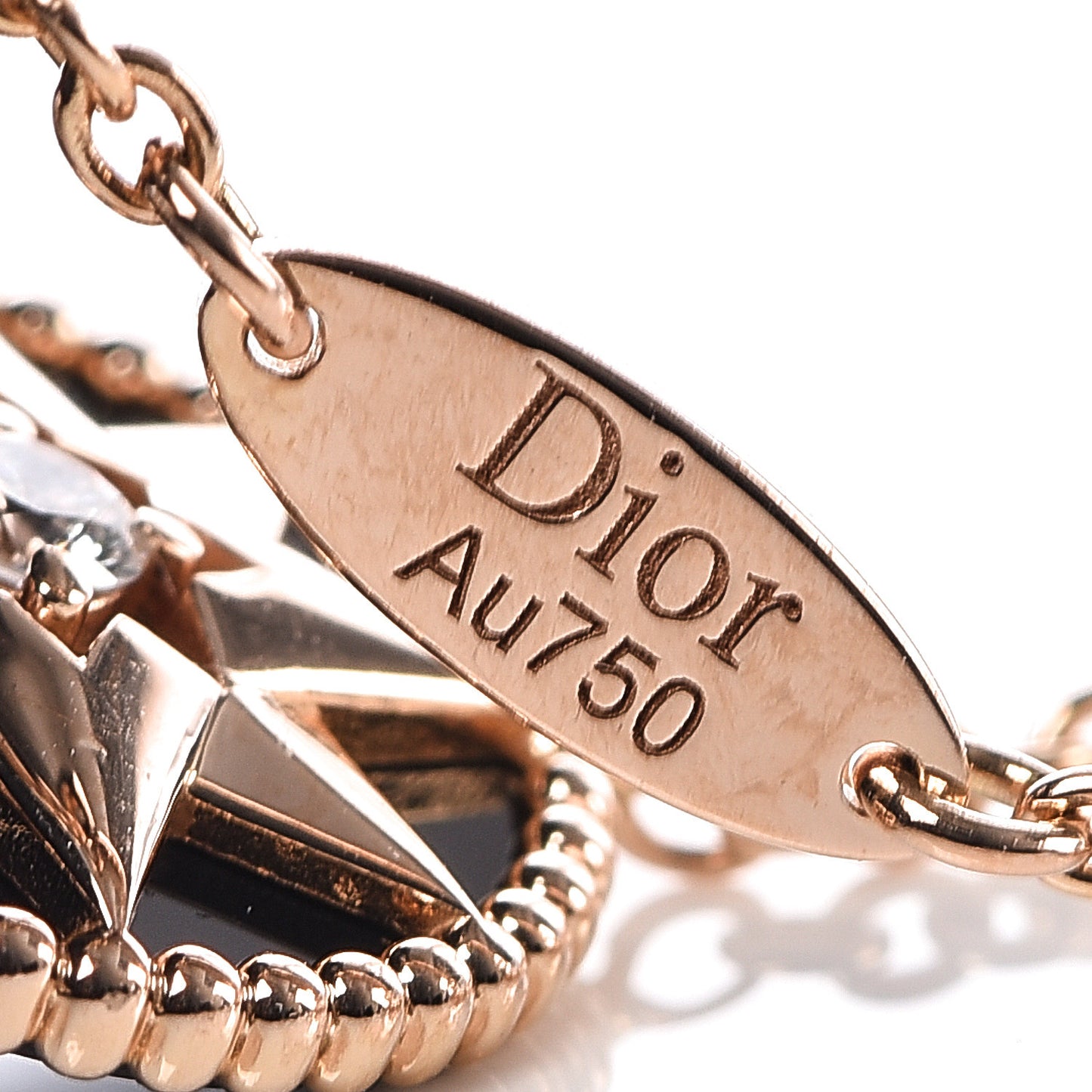 18K Rose Gold Diamond Black Onyx Rose Des Vents Bracelet