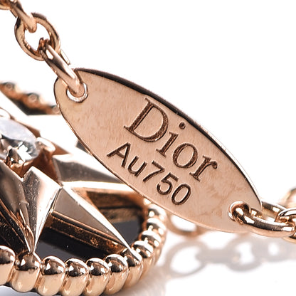 Christian Dior 18K Rose Gold Diamond Black Onyx Rose Des Vents Bracelet 4 of 6