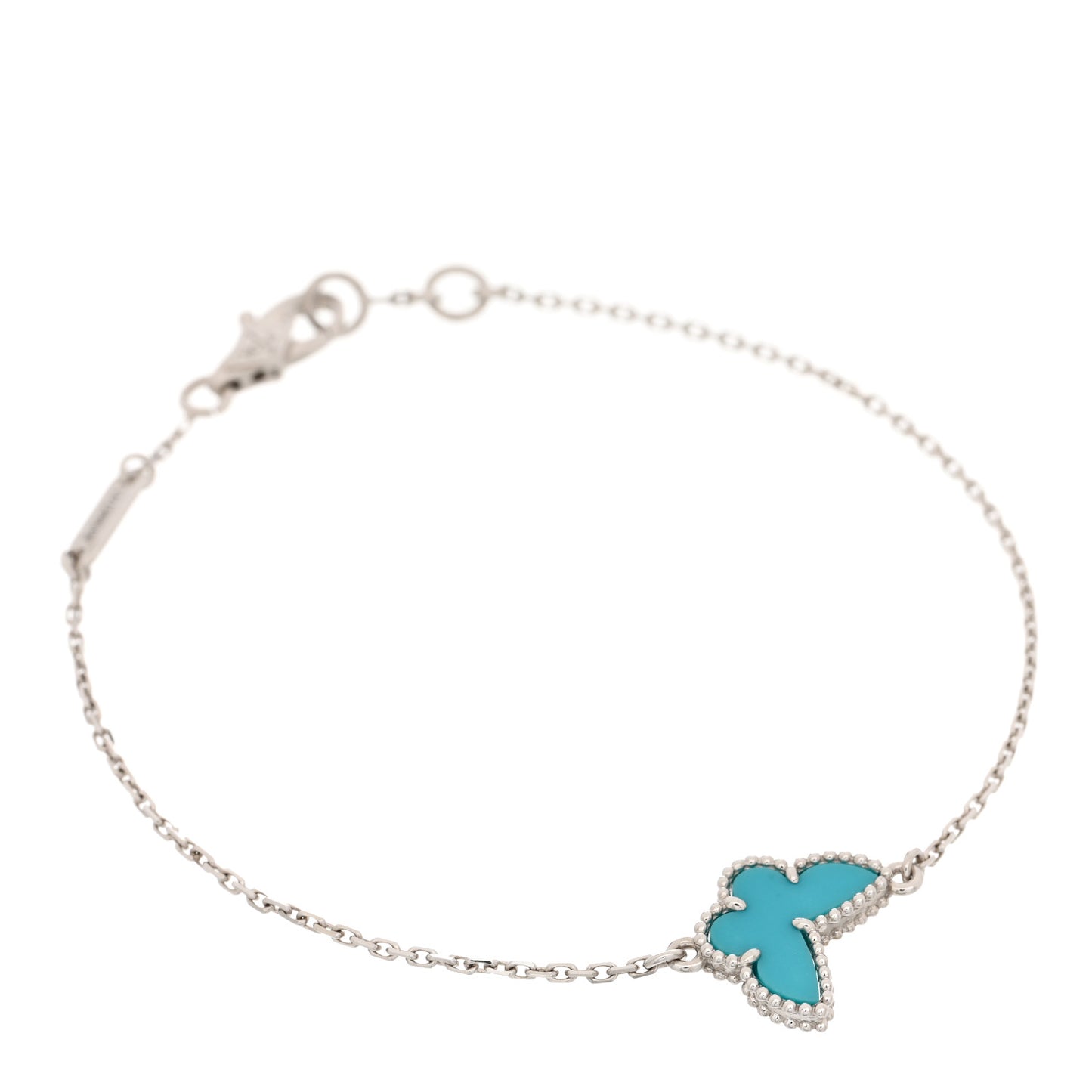 18K White Gold Turquoise Sweet Alhambra Butterfly Bracelet