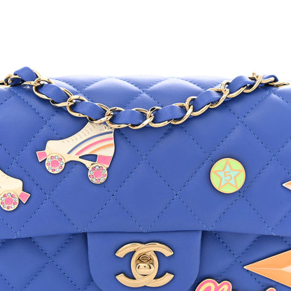 Chanel Lambskin Quilted Mini Hollywood Charms Rectangular Flap Blue 8 of 12
