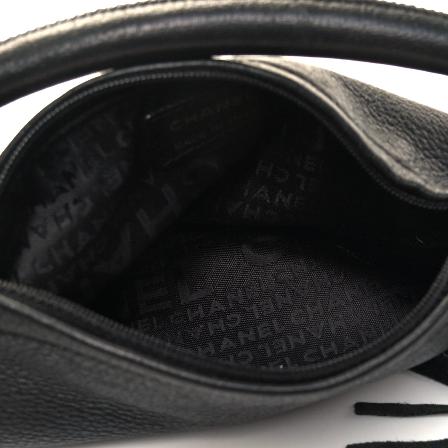 Chanel Grained Calfskin Tassel Hobo Black 4 of 4