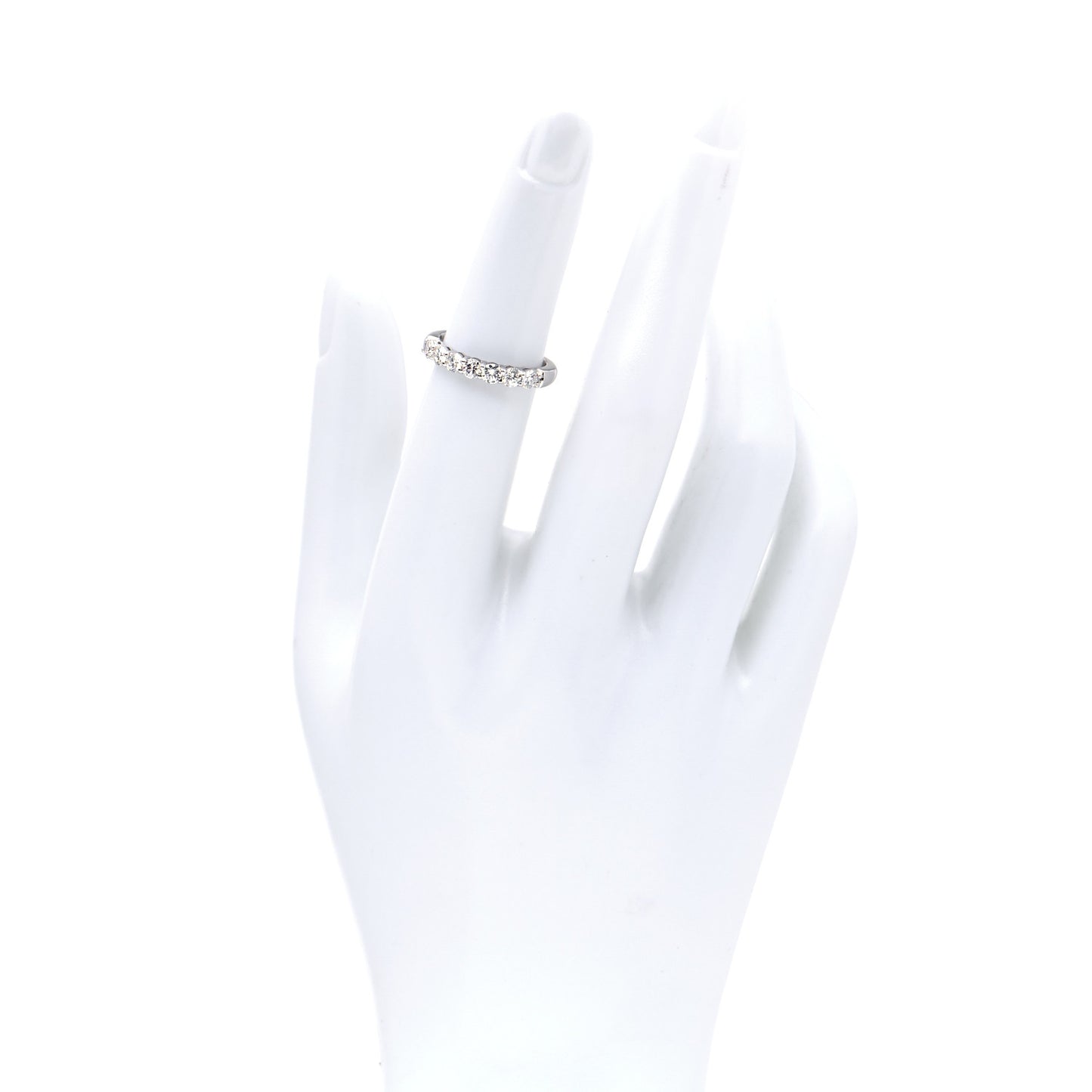 Platinum Diamond .57ct 3mm Half Circle Embrace Band Ring 49 4.75
