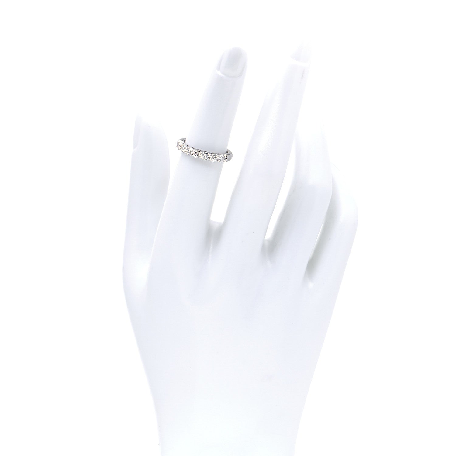 Tiffany Platinum Diamond .57ct 3mm Half Circle Embrace Band Ring 49 4.75 2 of 8
