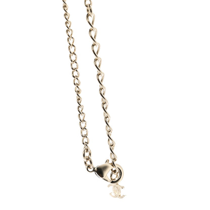 Chanel Lambskin Crystal CC Chain Necklace Gold Black 4 of 6