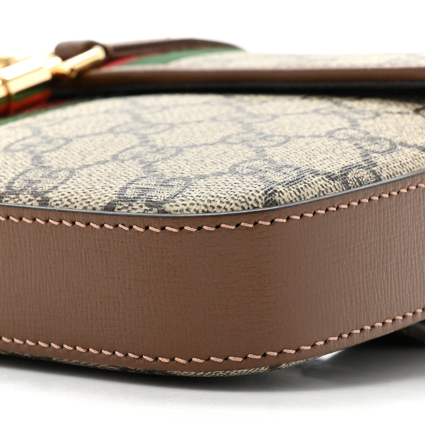 GG Supreme Monogram Azalea Calfskin Web Jackie 1961 Belt Bag 90 36 Beige Ebony Brown Sugar