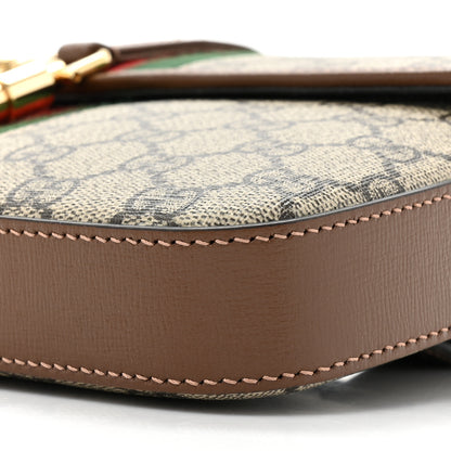 Gucci GG Supreme Monogram Azalea Calfskin Web Jackie 1961 Belt Bag 90 36 Beige Ebony Brown Sugar 8 of 10