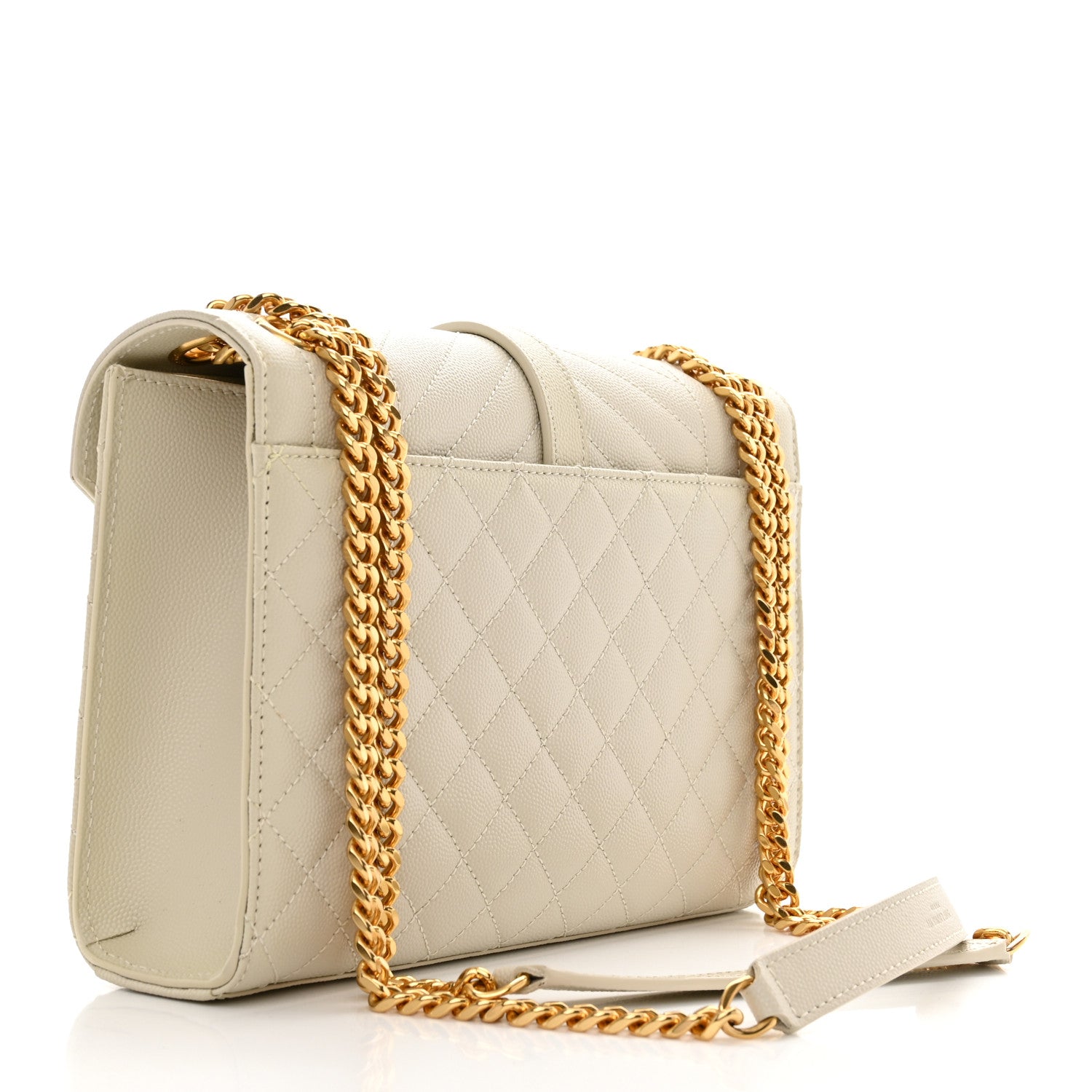 Saint Laurent Grain De Poudre Textured Mixed Matelasse Medium Triquilt Monogram Satchel Crema Soft 3 of 10