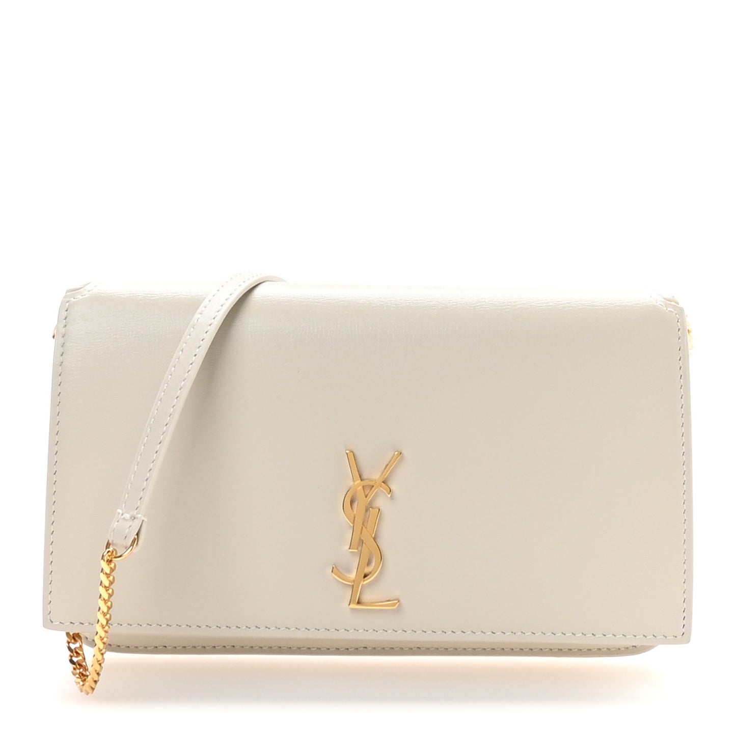 Smooth Calfskin Monogram Phone Holder Crossbody Crema Soft