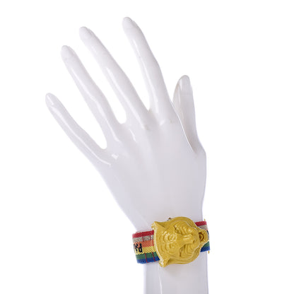 Gucci Stainless Steel Nylon 32mm Le Marche Des Merveilles Tiger Quartz Watch Yellow 2 of 8