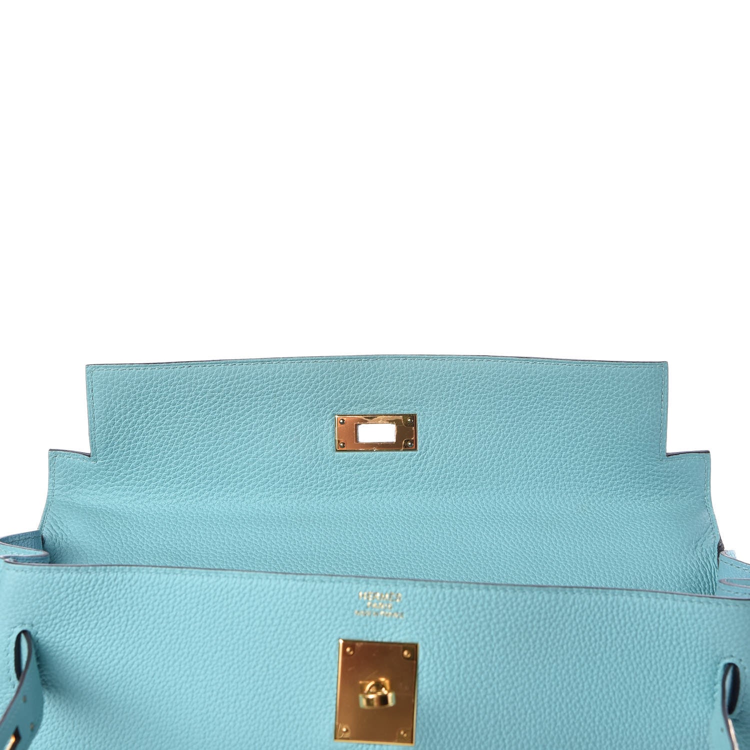 Hermes Togo Kelly Retourne 32 Bleu Atoll 27 of 33