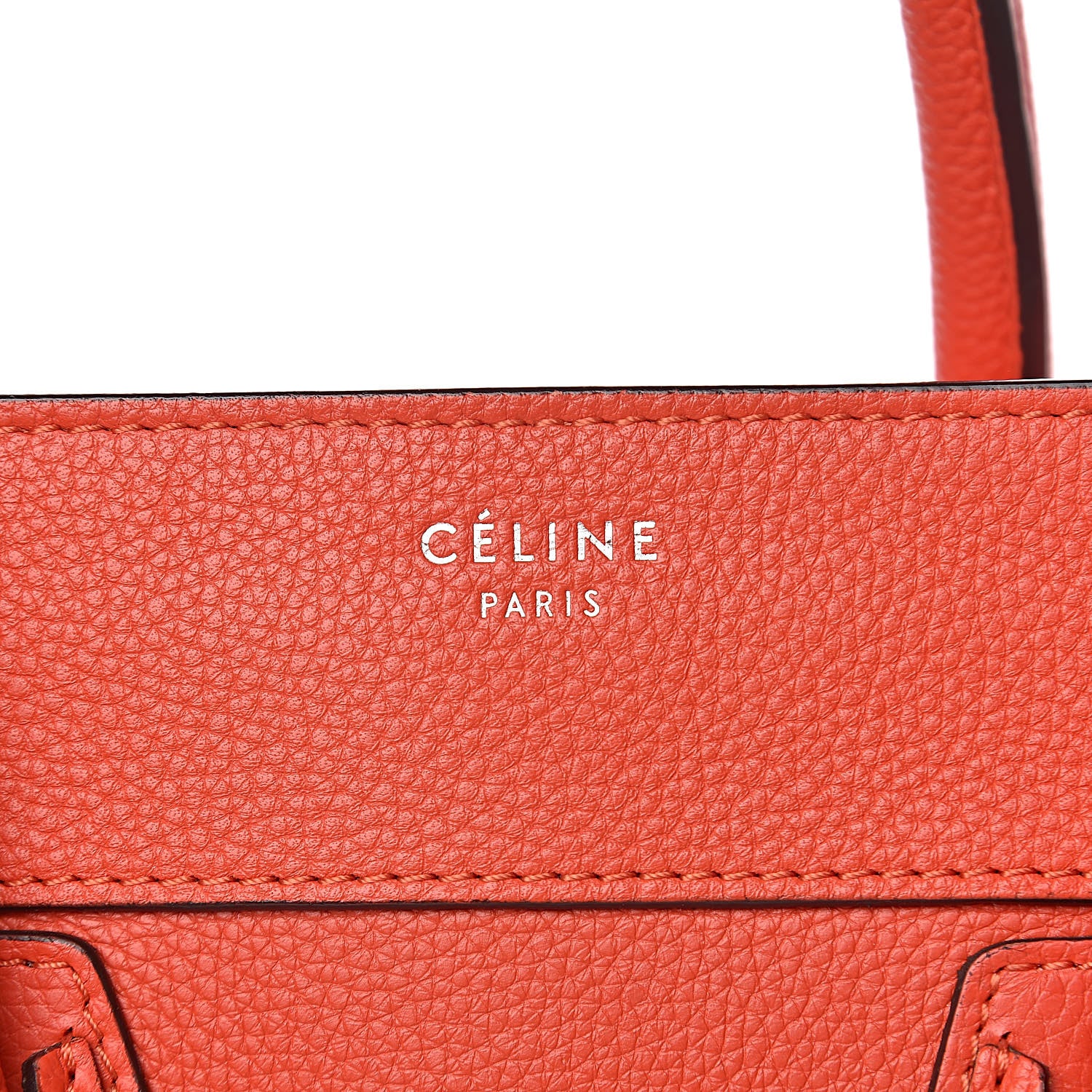 Celine Drummed Calfskin Mini Luggage Vermillion 12 of 12
