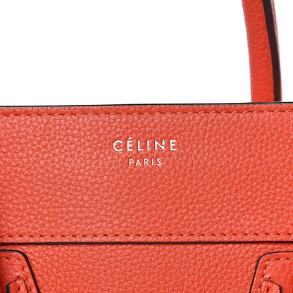 Celine Drummed Calfskin Mini Luggage Vermillion 12 of 12