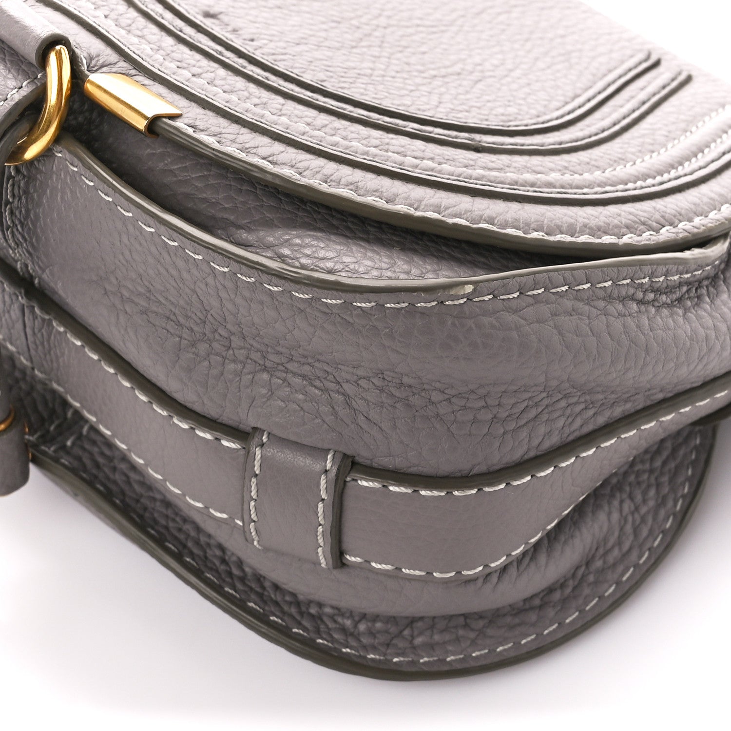 Chloe Calfskin Mini Marcie Round Crossbody Bag Cashmere Grey 12 of 12