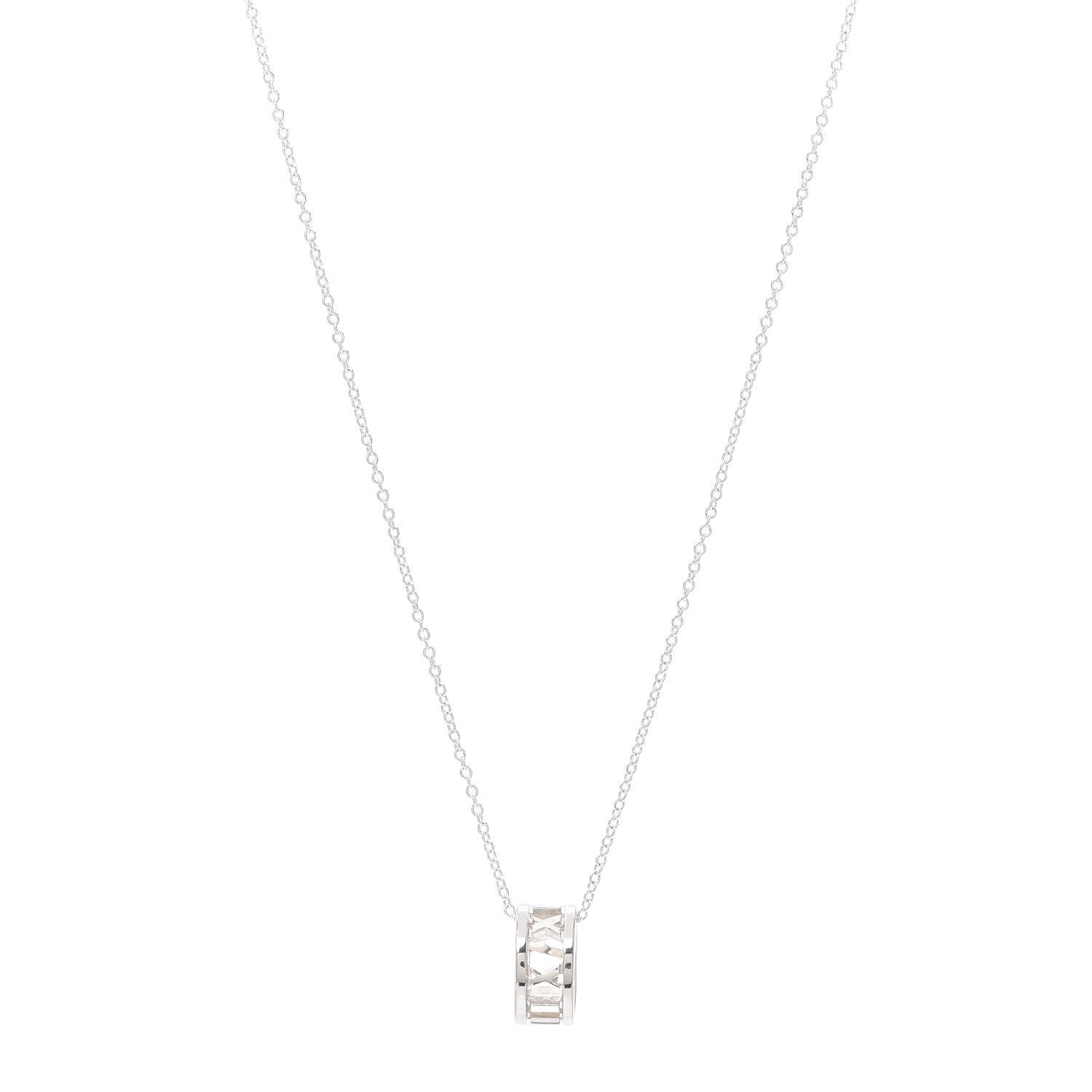 Tiffany Sterling Silver Atlas Open Pendant Necklace 1 of 7
