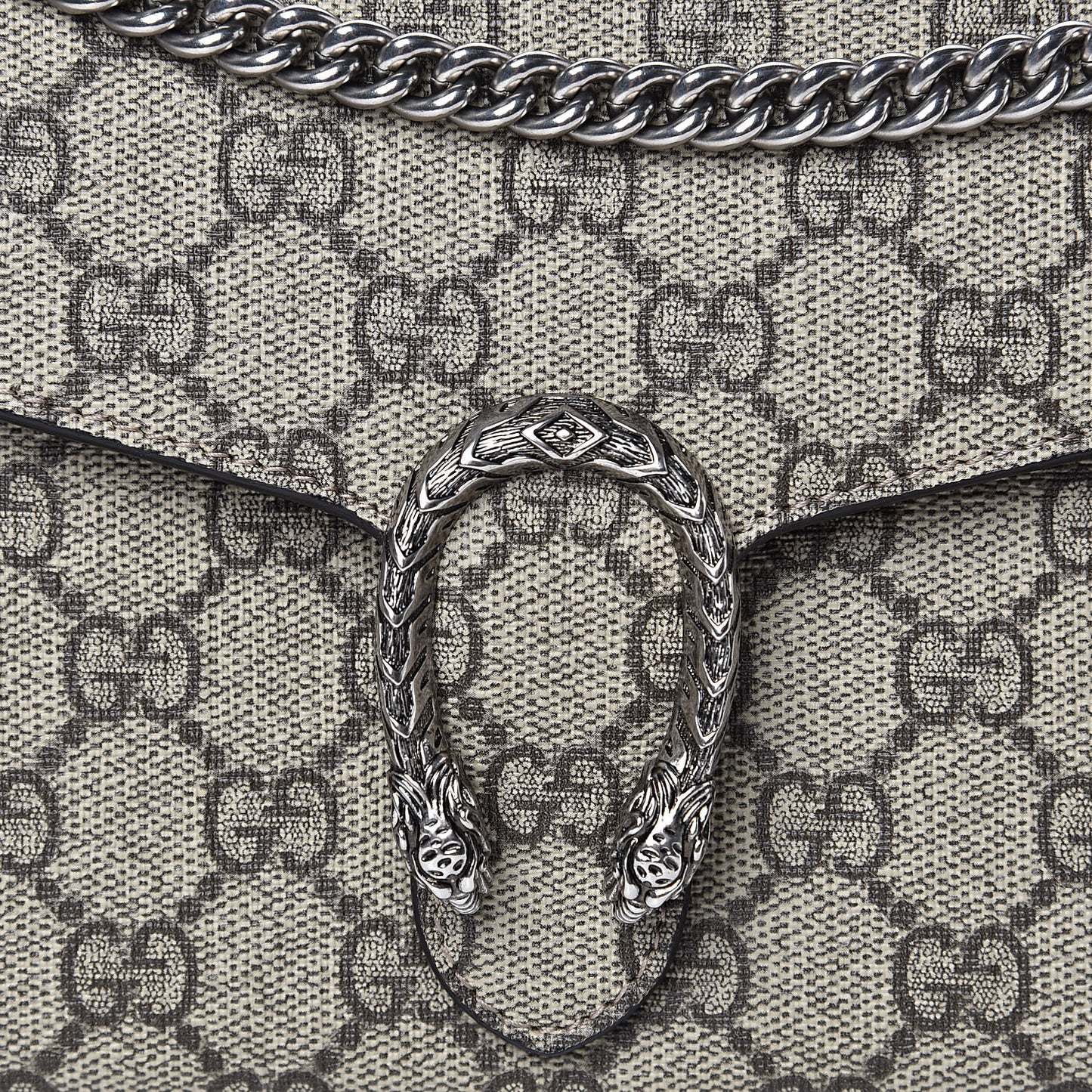 GG Supreme Monogram Mini Dionysus Chain Wallet Beige Taupe