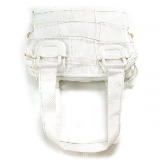 Fendi Patent Mesh Crossword Bag White 4 of 9