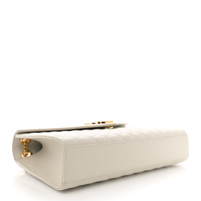 Saint Laurent Grain De Poudre Textured Mixed Matelasse Large Triquilt Monogram Satchel Crema Soft 4 of 12