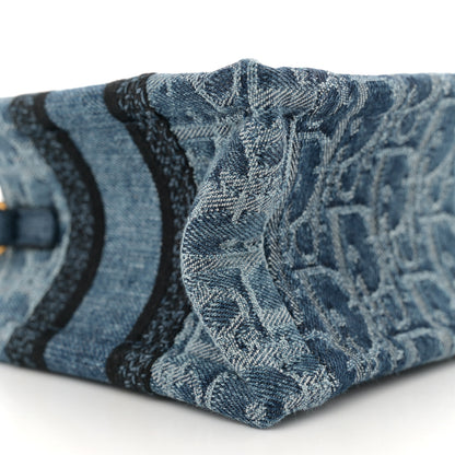 Christian Dior Denim Oblique Mini Book Tote With Strap Blue 9 of 11