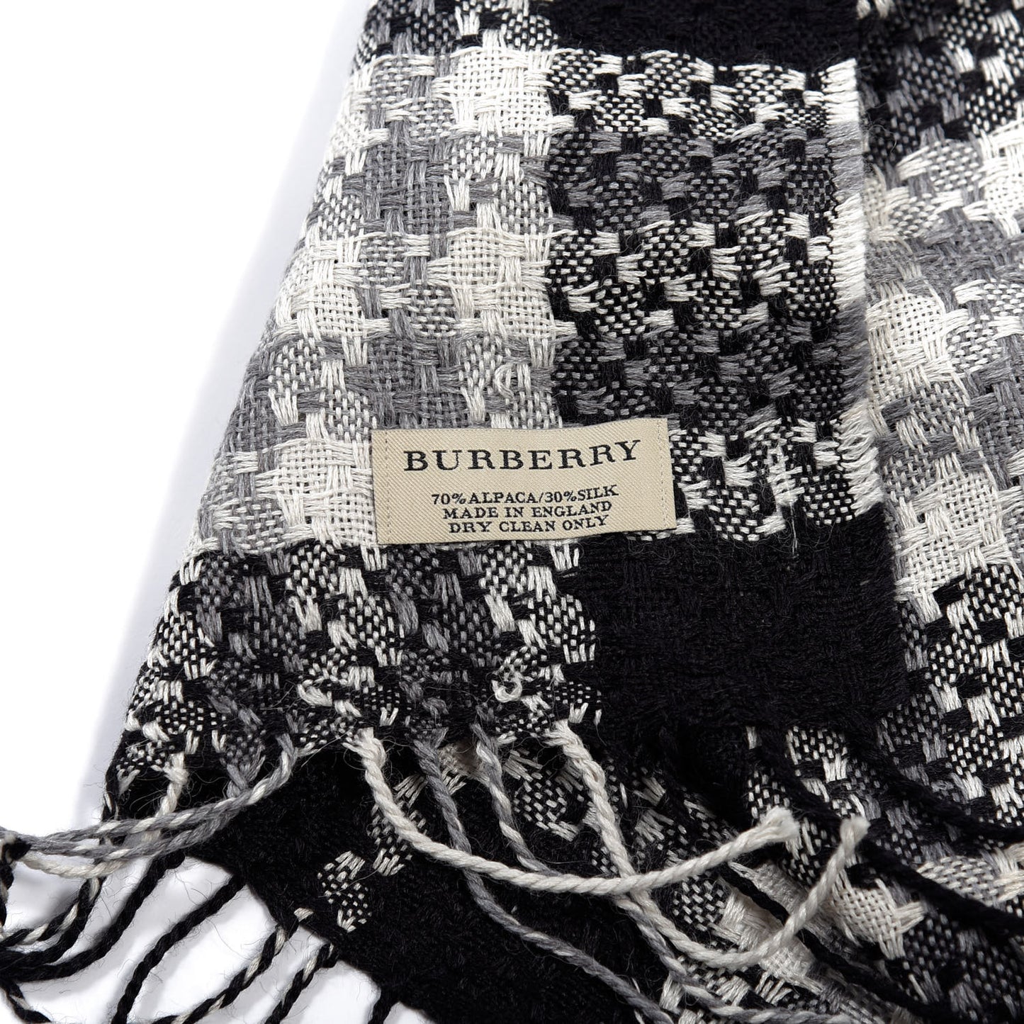 Alpaca Silk Nova Check Scarf Black