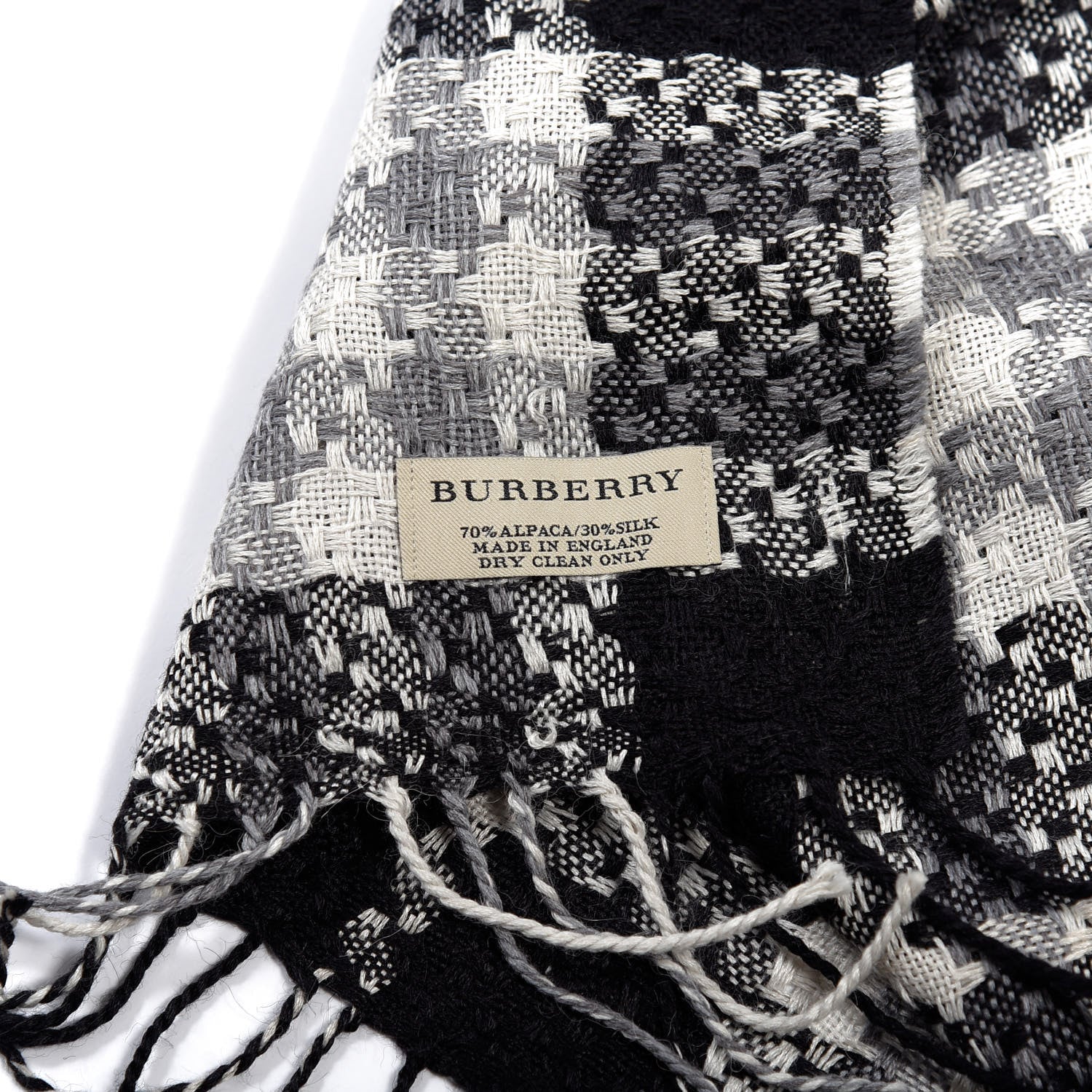 Burberry Alpaca Silk Nova Check Scarf Black 3 of 4