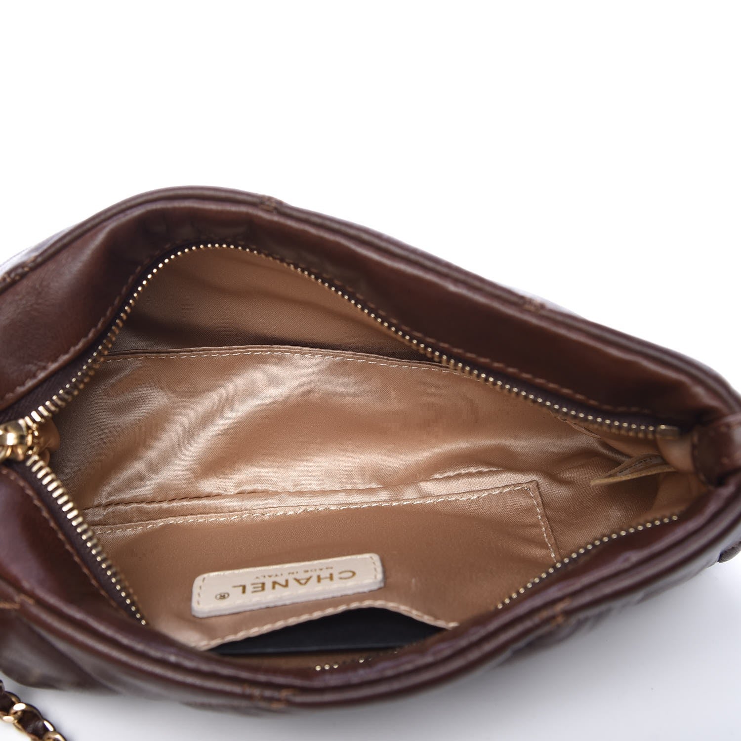 Chanel Lambskin Quilted Pochette Brown 5 of 7