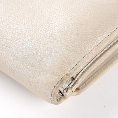 Chanel Caviar Sevruga French Compact Wallet White 9 of 10