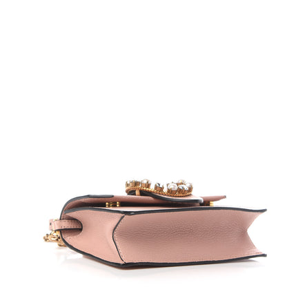 Miu Miu Goatskin Madras Soft Calfskin Crystal Pearl Embellished Shoulder Bag Orchidea 4 of 8