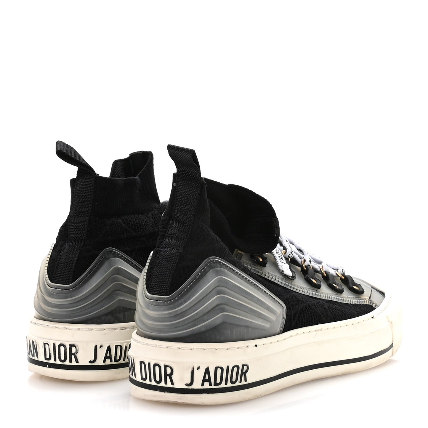 Technical Knit Cannage Womens Walk'N'Dior High Top Sneakers 39 Black