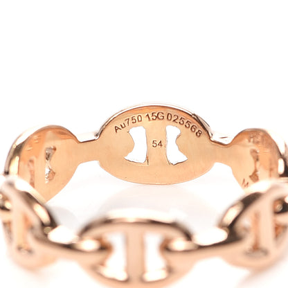Hermes 18K Rose Gold PM Chaine D'Ancre Enchainee Ring 54 7 5 of 6