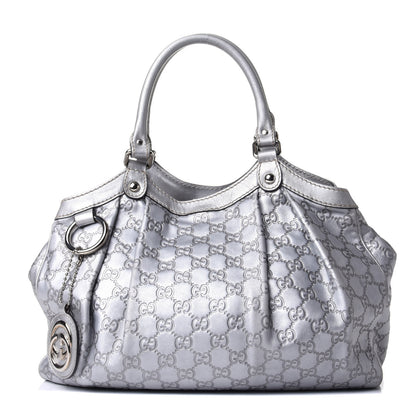 Gucci Guccissima Medium Sukey Tote Silver 1 of 4
