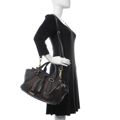 Burberry Grainy Calfskin Brogue Medium Dennet Satchel Chocolate 2 of 15
